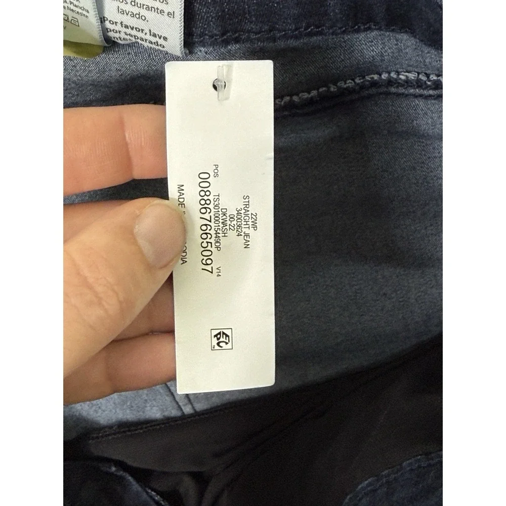 Terra and Sky Women's Denim Jeans Straight Dark Wash‎ Stretch 22W petite 42 x 27